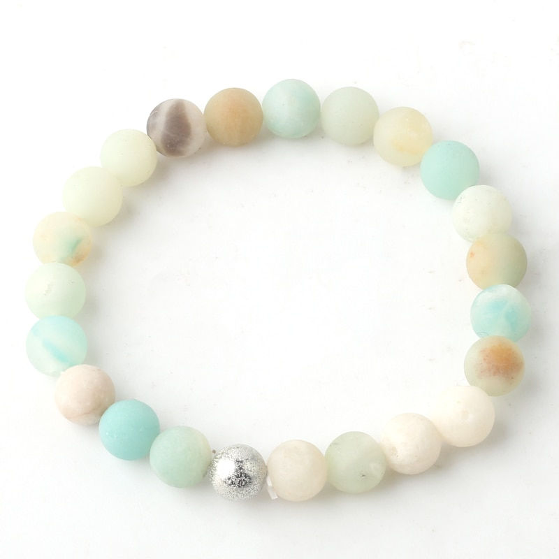 Thumbnail: Natural Stone Pink Zebra Jaspers Beads Couple Length 19cm M/W Gold/Silvering
