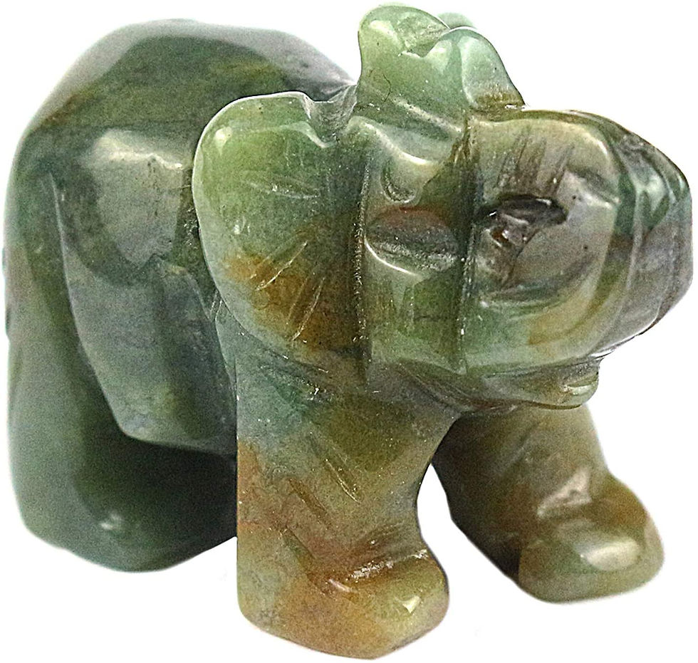 Thumbnail: Carved Healing Crystals Gemstones Elephant Statue Figurine Collectible Decor 1.