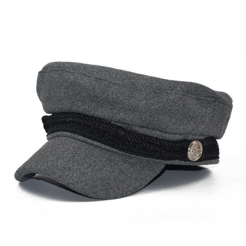 Thumbnail: Caps & Hats Fashion Wool Hat Sun Shading Military Octagonal Autumn Winter Retro
