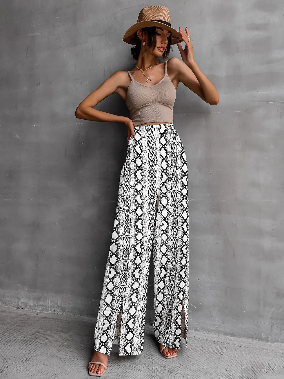 Thumbnail: Solid Split Hem Pants