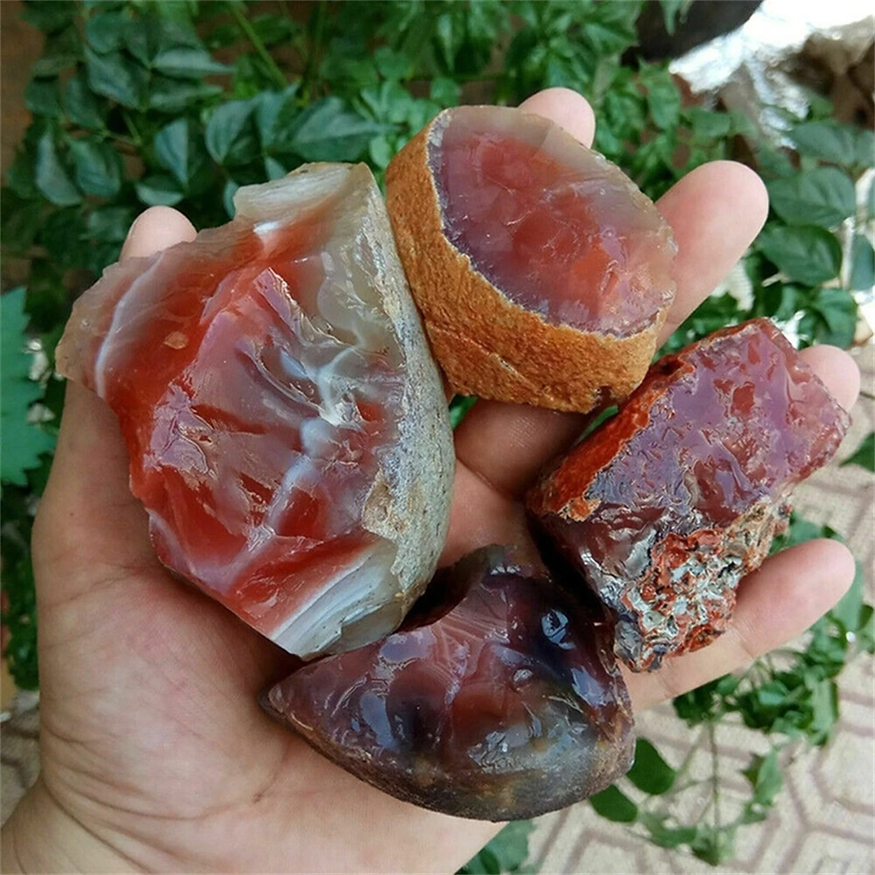 Thumbnail: 100g Bulk Lot Natural Rough Carnelian Raw Stone Crystal Red Agate Mozambique Cr