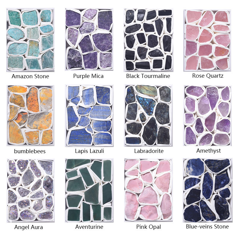 Thumbnail: Various of Crystals Quartz Block Natural Amethyst Rose quartz Reiki Healing Min