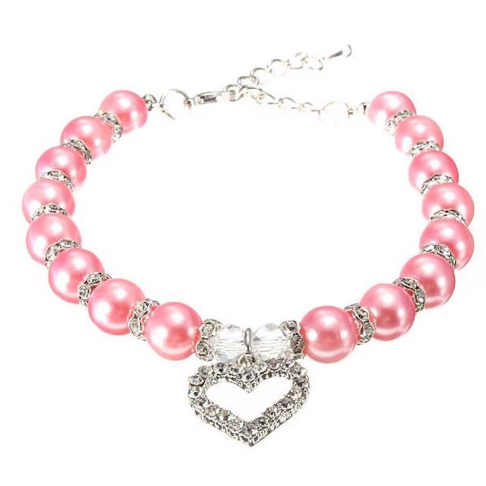 Thumbnail: Rhinestone Pet Coller  Dog Cat Pearl Necklace Pet  Fashion Pets Dogs Cats Collar