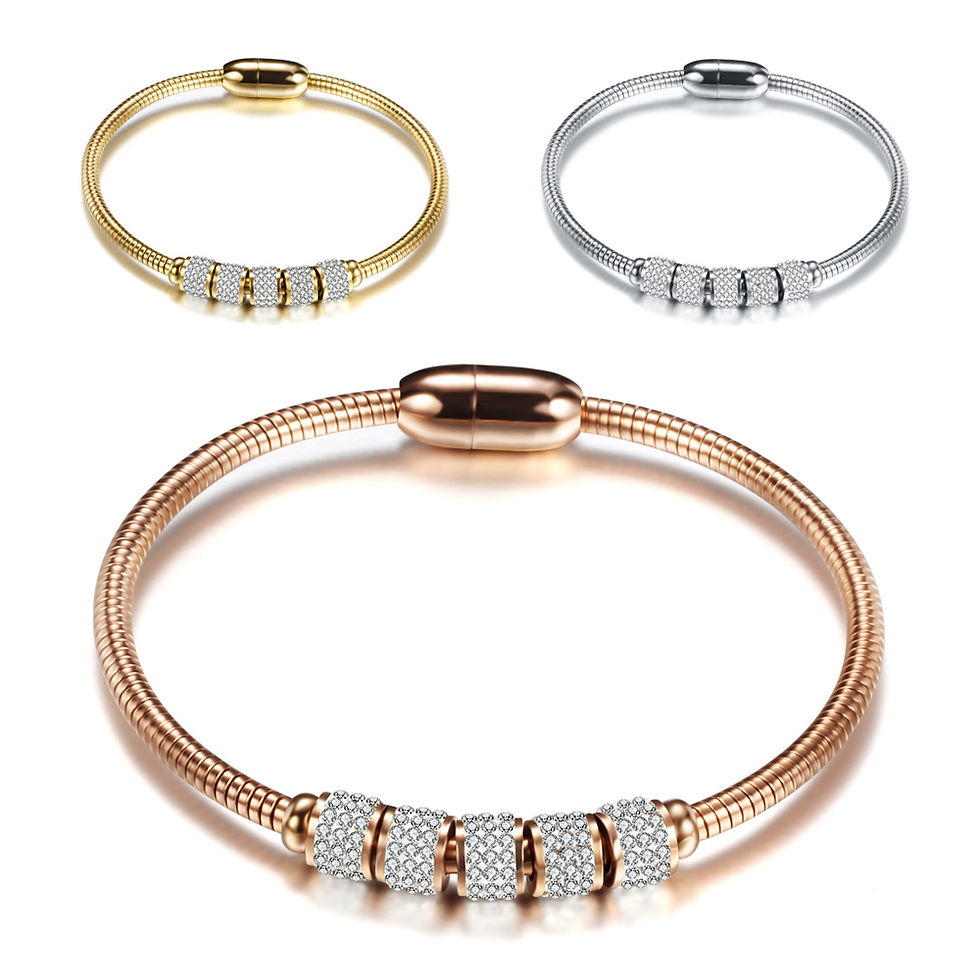 Thumbnail: Dylam CZ Bracelet Rose Gold Bracelets  Charm Zircon Snake 18K Gold Magnetic