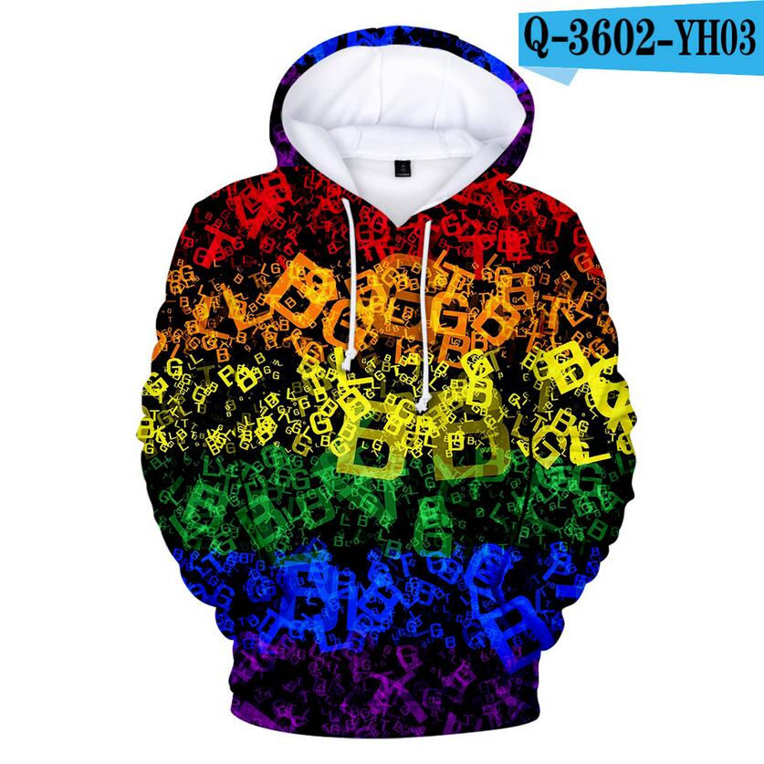 Thumbnail: Colorful Rainbow LGBT Hoodies  Pride LGBT Hoodie Fashion Casual Pullover Hooded