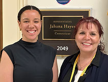 Maureen O'Neill Davis following a Rep. Jahana Hayes' legislative aide