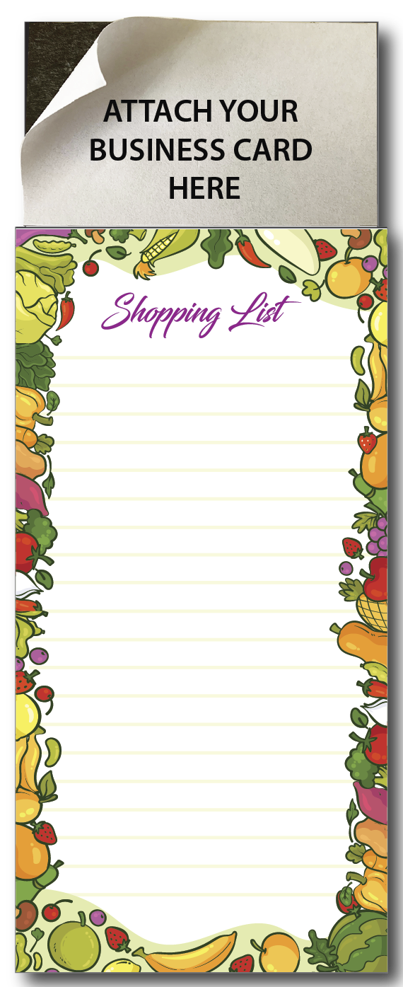 Shopping List - Colourful Long Magnetic Notepads