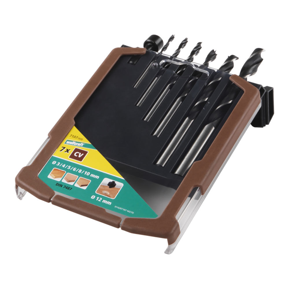 BROCA PARA MADERA, JUEGO DE 7 PIEZAS, Ø3,00 - Ø10,00 mm