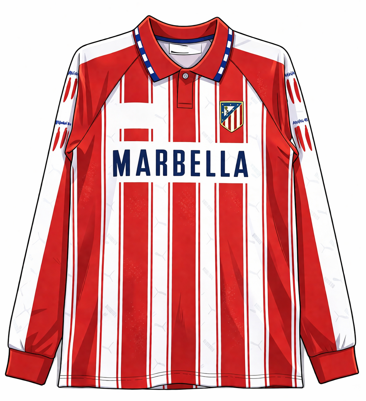 1994/95 Atletico Style Retro Football Jersey – Long Sleeve
