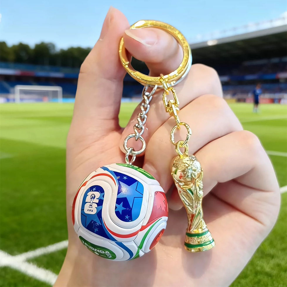 Thumbnail: Gold Football Trophy Keychain
