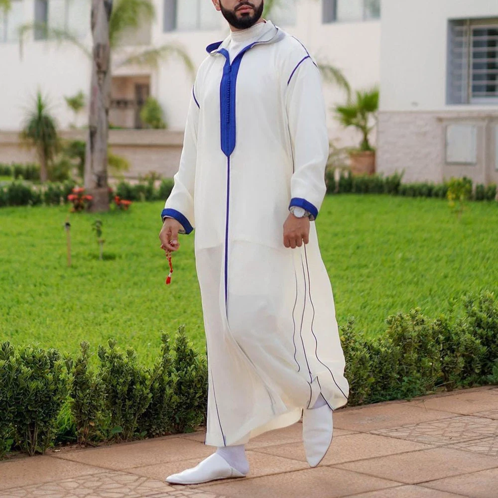 Abaya blauw wit