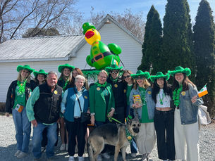campaign candidate Liz Filter and friends dressed for a St Patricks Day parade