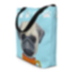 "Pug" Large Tote with Pocket 