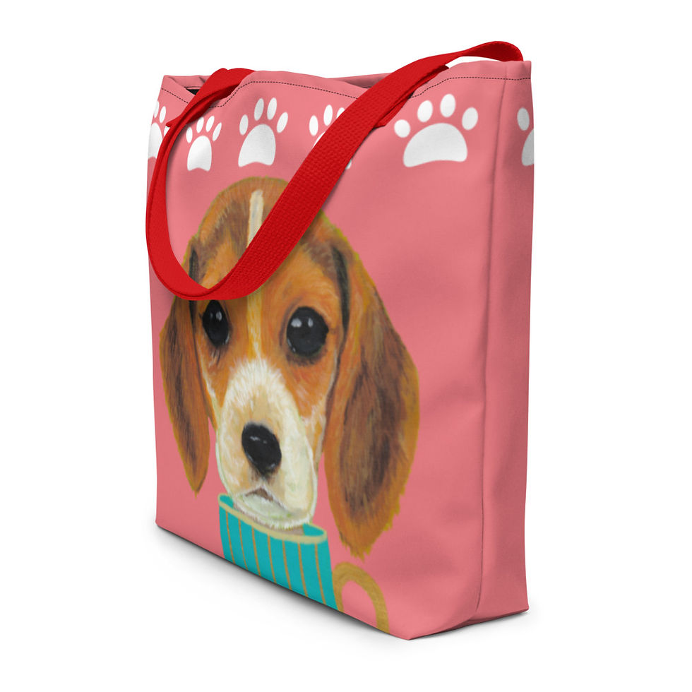 Miniatura: "Beagle" Large Tote with Pocket