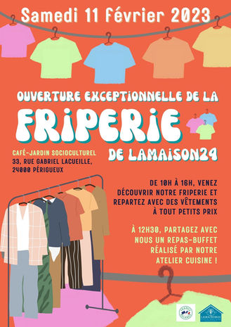 FRIPERIE SOLIDAIRE : RENDEZ-VOUS SAMEDI 11 FÉVRIER !