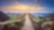 Mountain landscape with hiking trail and
