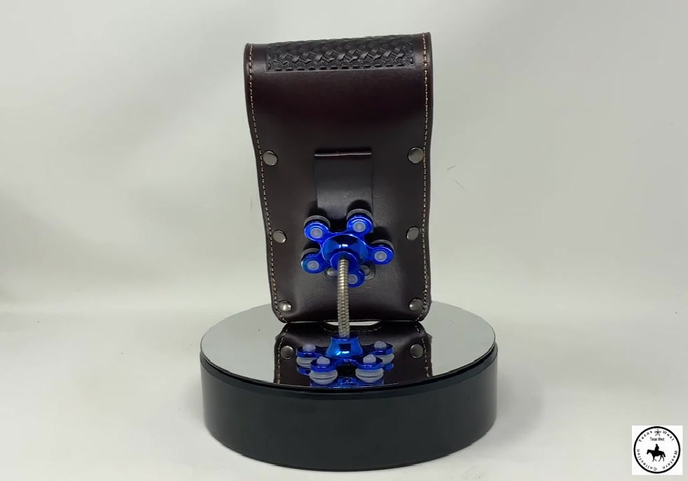 Thumbnail: WesternTooled Floral Leather Rooster Concho Belt Loop Cell Phone Holster