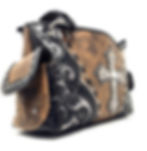 Thumbnail: Premium Rhinestone Cross Cut Out Western Embroidered Womens Concealed Carry Set