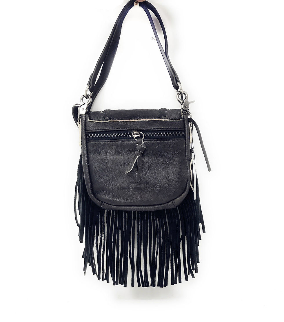 Thumbnail: Western Genuine Leather Cowhide Fur Fringe Womens Crossbody Bag In Multi Color