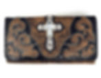 Thumbnail: Premium Rhinestone Cross Cut Out Western Embroidered Womens Concealed Carry Set