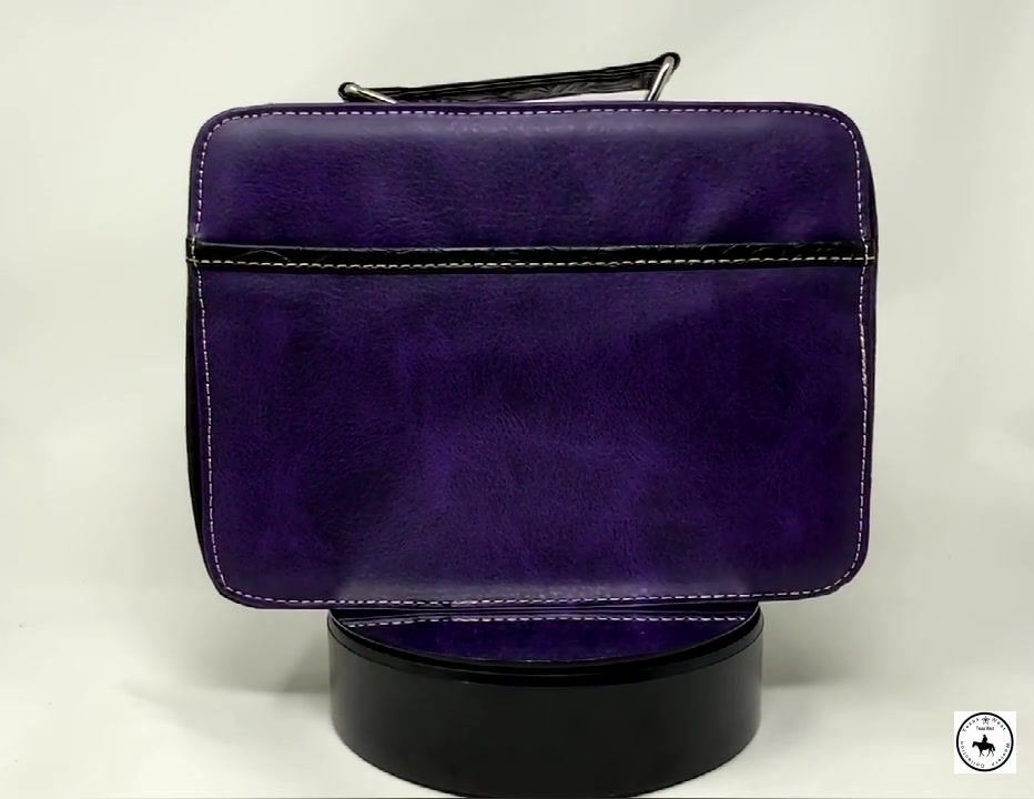 Thumbnail: Western Style Embroidery Scripture Women Rhinestone Bible Cover Book Case Bag