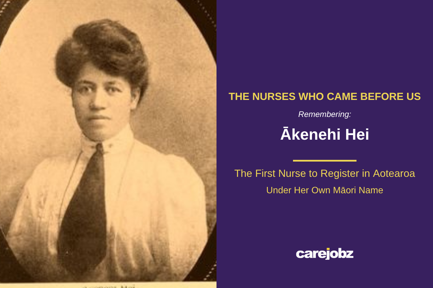 Ākenehi Hei: The first nurse to register in Aotearoa under her own Māori name, and the first Māori nurse we know of to hold a theatre post.