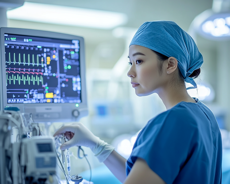 jpnart_An_Asian_anaesthetic_nurse_in_scrubs_and_cap_preparing_b16fe915-e9a4-431c-ac0a-c1c9