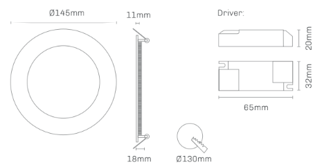 Miniatura: Painel Led Redondo de Encastrar 9W 3CCT