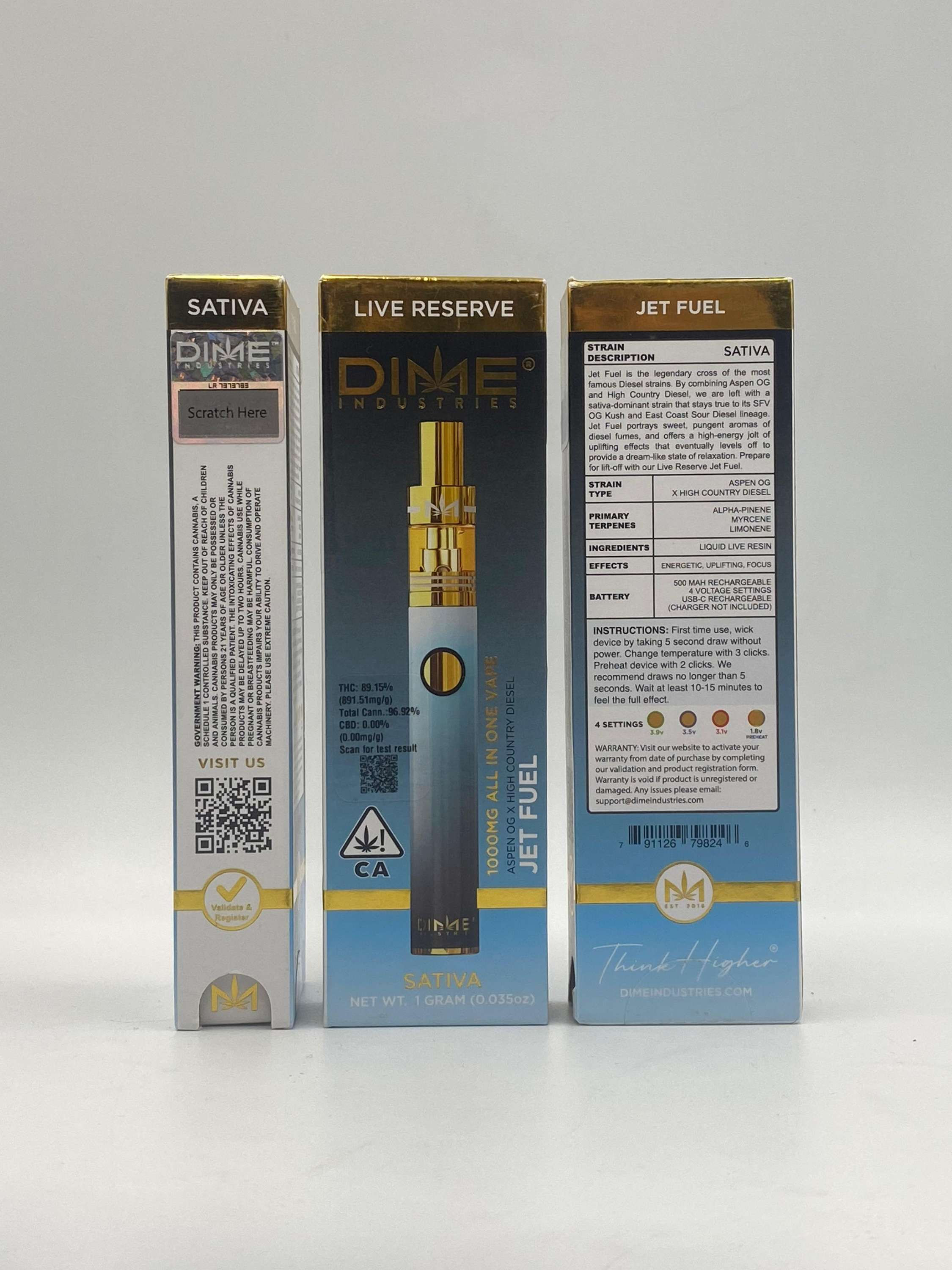 DIME INDUSTRIES live reserve Jet fuel 1 gram sativa 