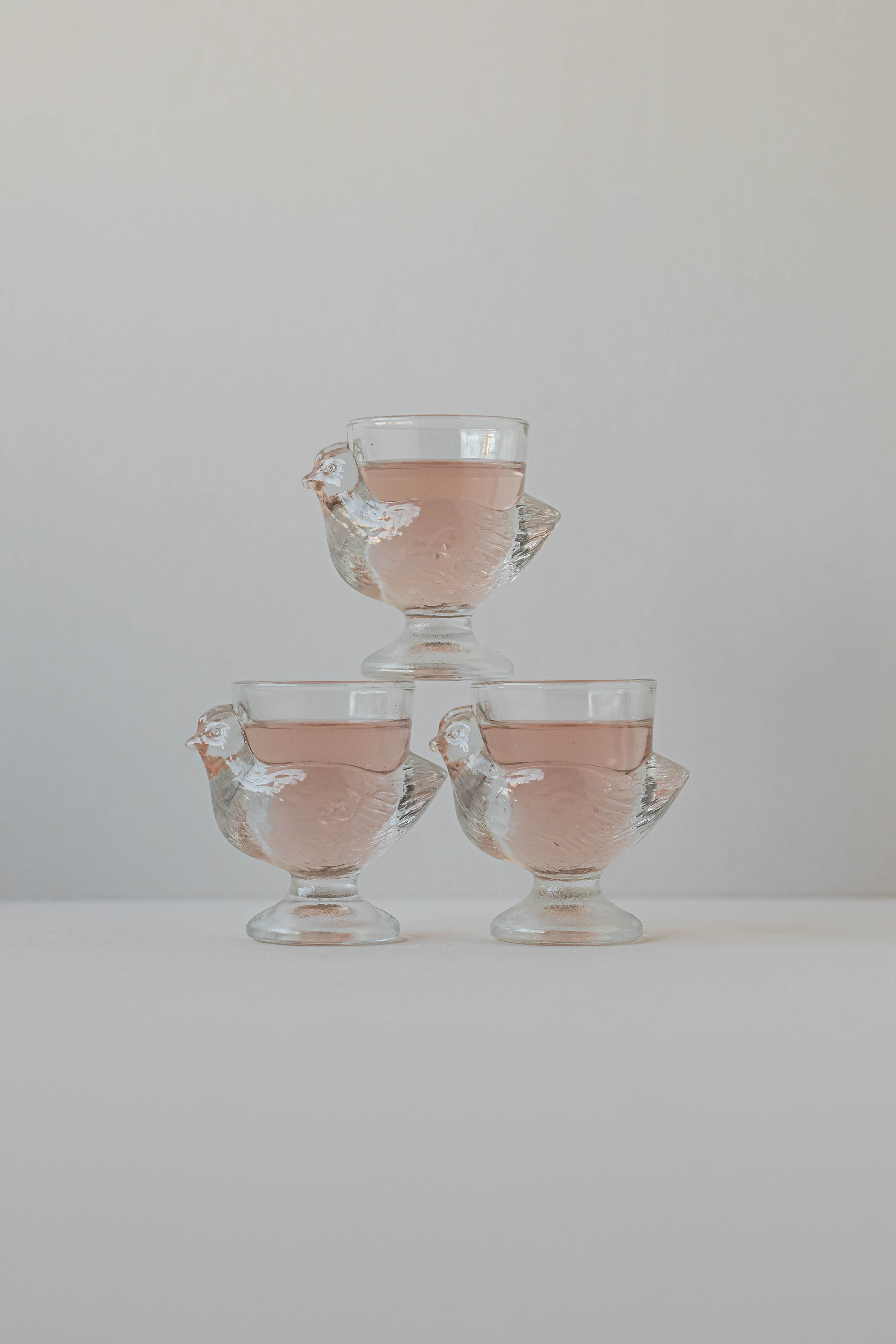 A Set Of Chicken Shaped Glasses