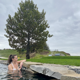 Secret lagoon Iceland, girl in spa