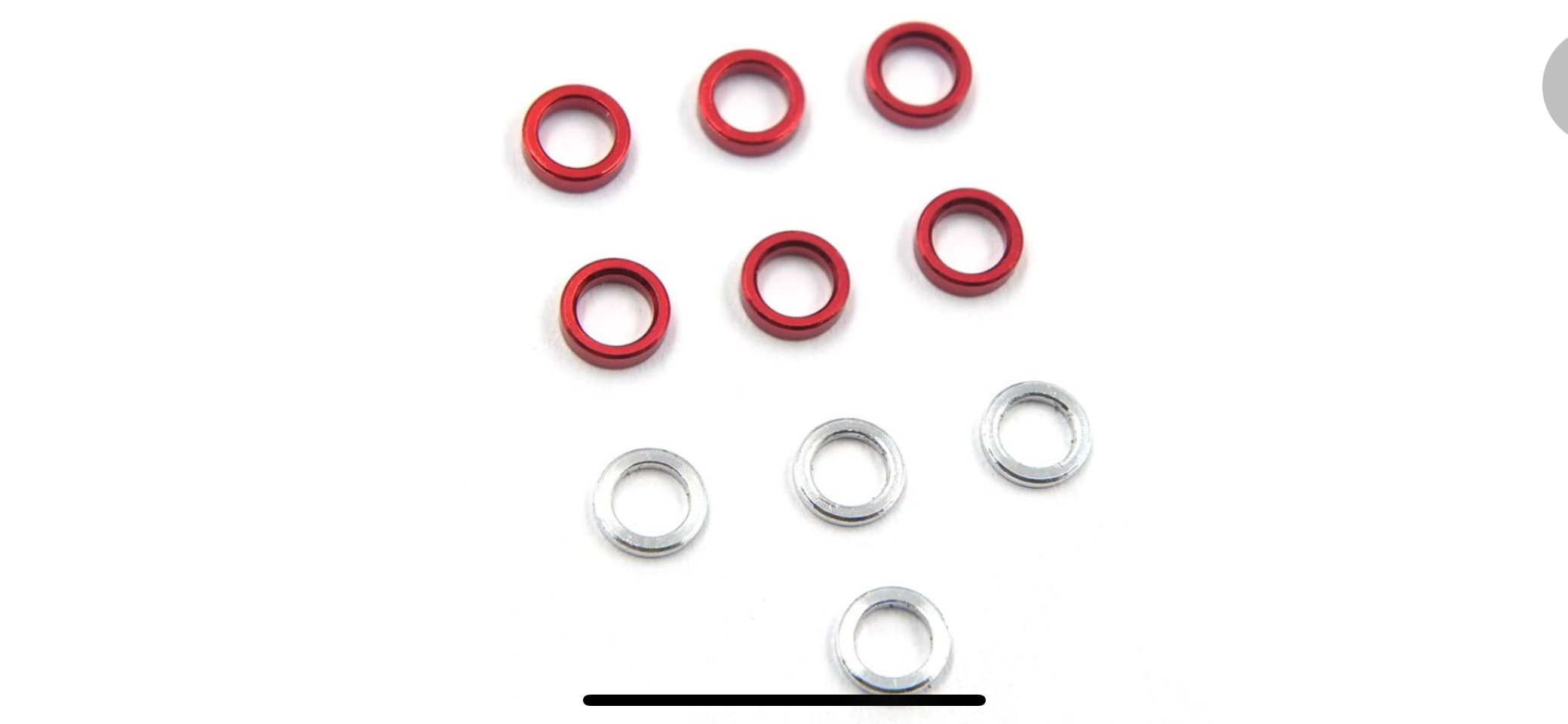 Yeah Racing Aluminum Spacer 3.7 x 2.5mm (0.5mm 1.0mm) 10pcs For Kyosho Mini-Z MR