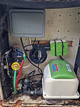 Air blower pump and electrical control panel components housed inside a utility enclosure