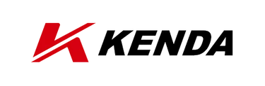 Kenda logo, red stylized K, with "KENDA" wordmark.
