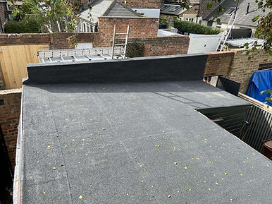 New flat roof installation, completed roofing project