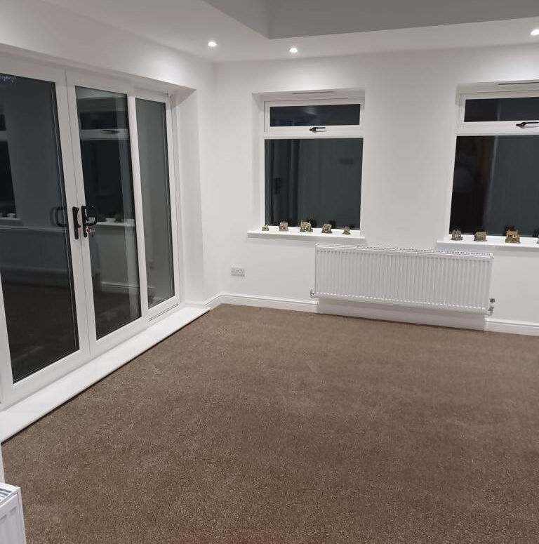 newly decorated inside of extension