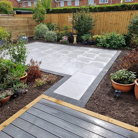 Grey paving done in back garden