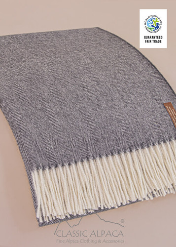Woven & Brushed Herringbone Imperial Baby Alpaca Throw | Northern
