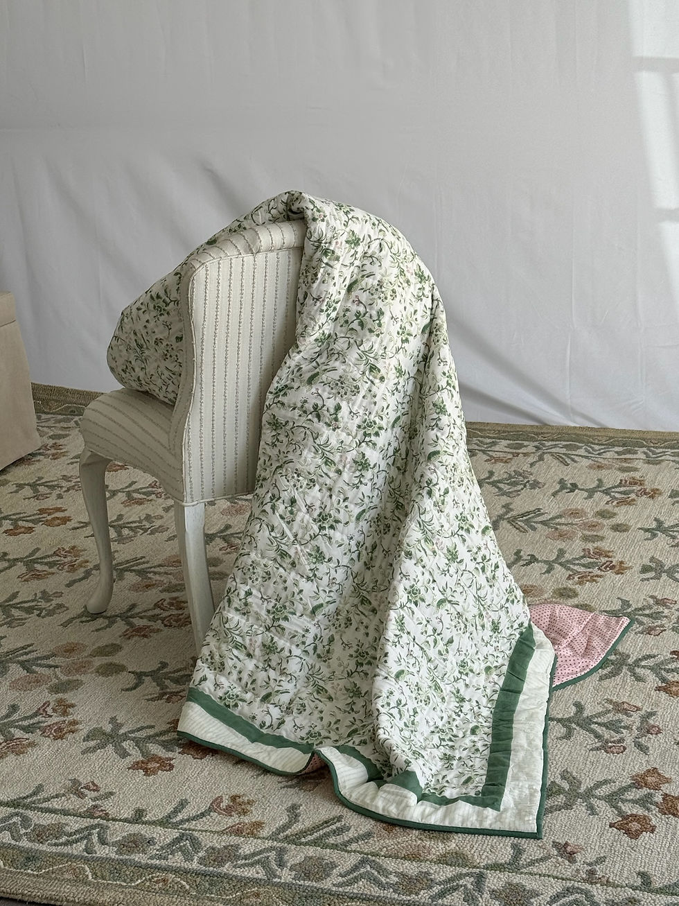 Thumbnail: Robin Quilt draped over the back of a chair