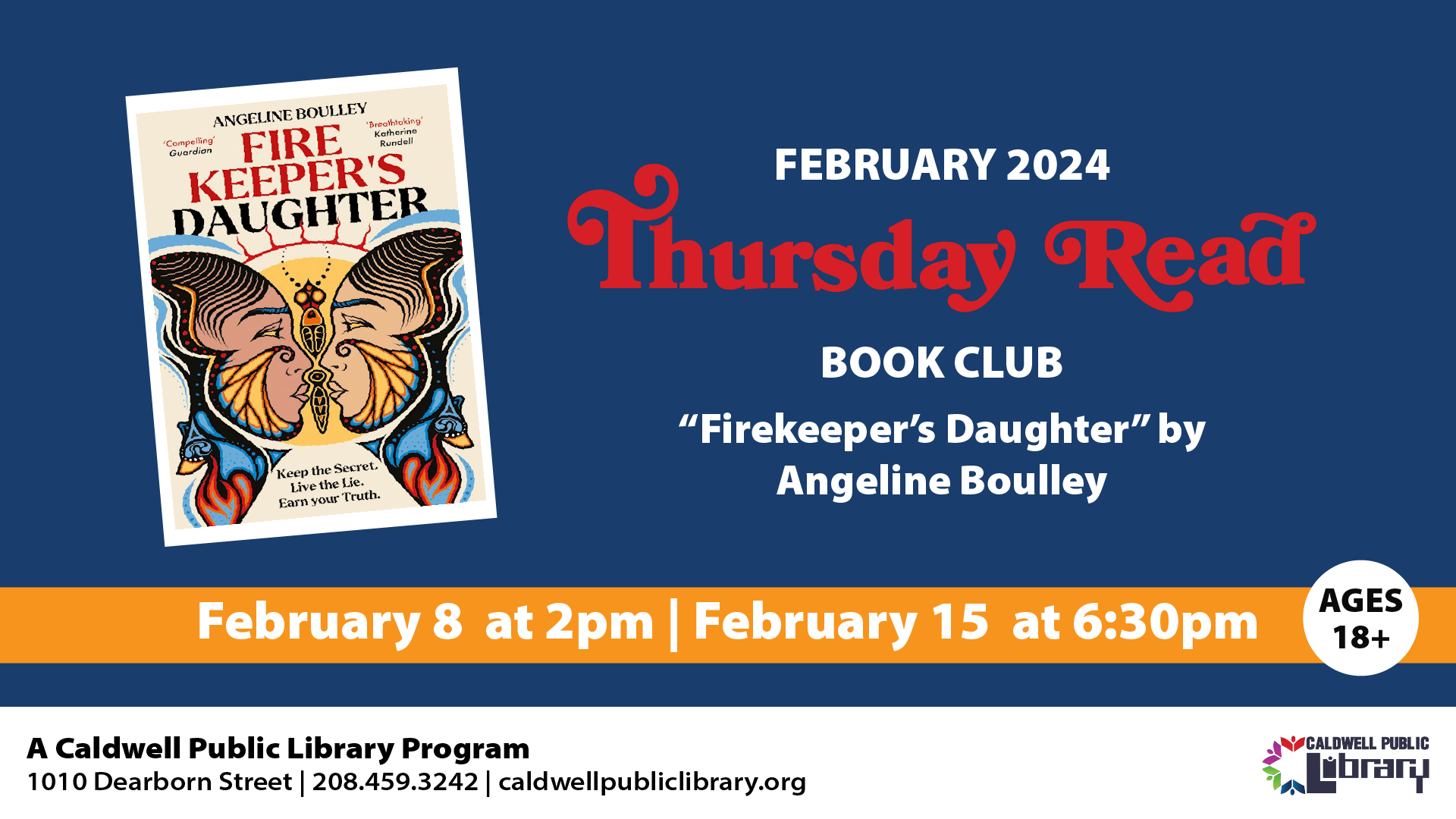 Thursday Read Book Club caldwelllibrary