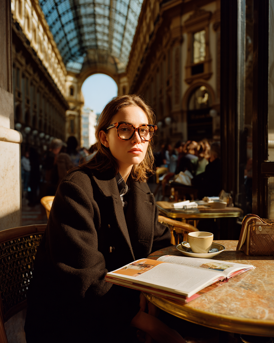 Galleria Vittorio Emanuele II, Milan. She has not checked her phone in forty minutes.