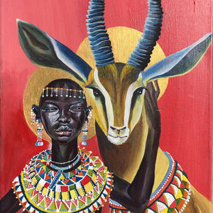 Maasai Girl and Her Guide
