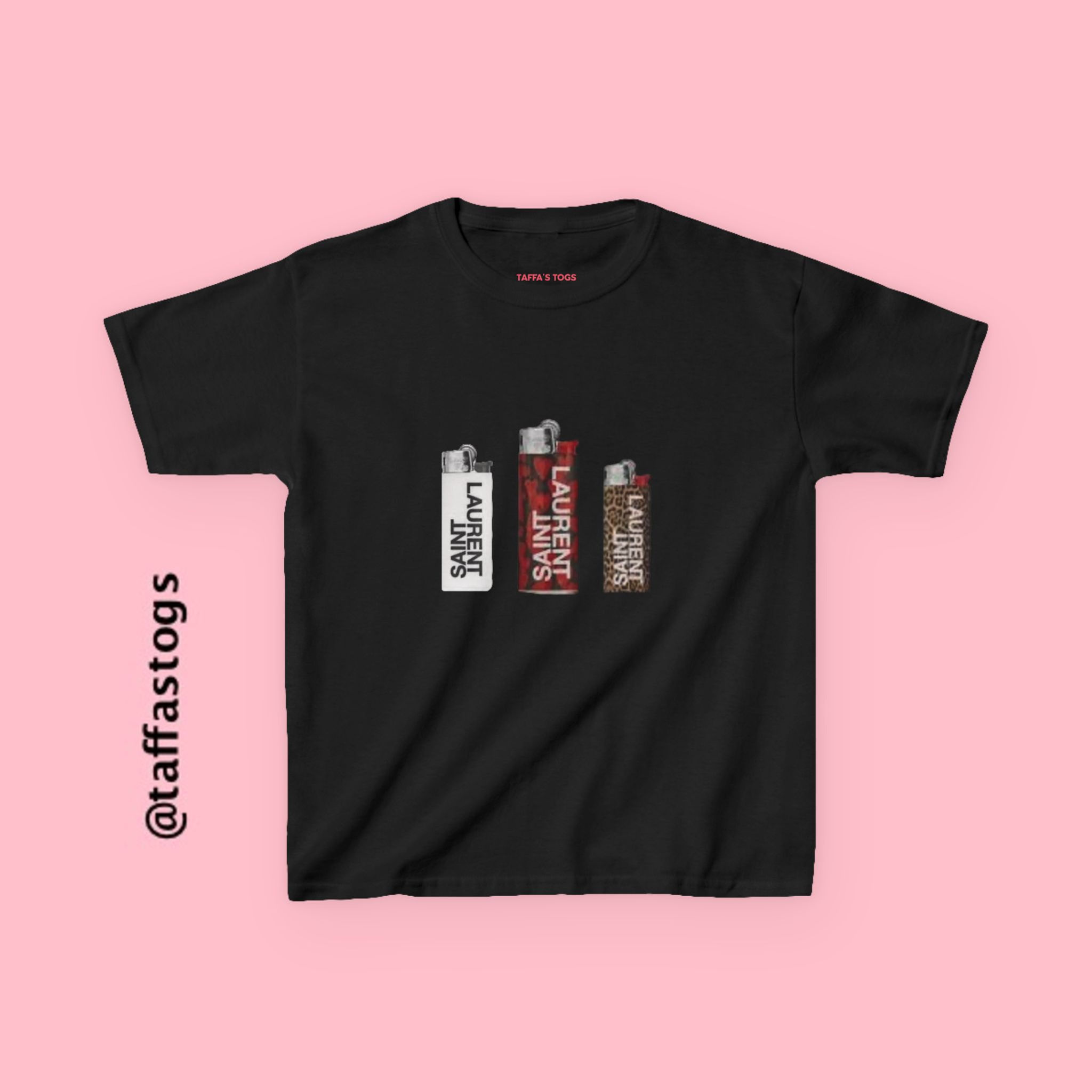 YSL Lighter Baby Tee in Black