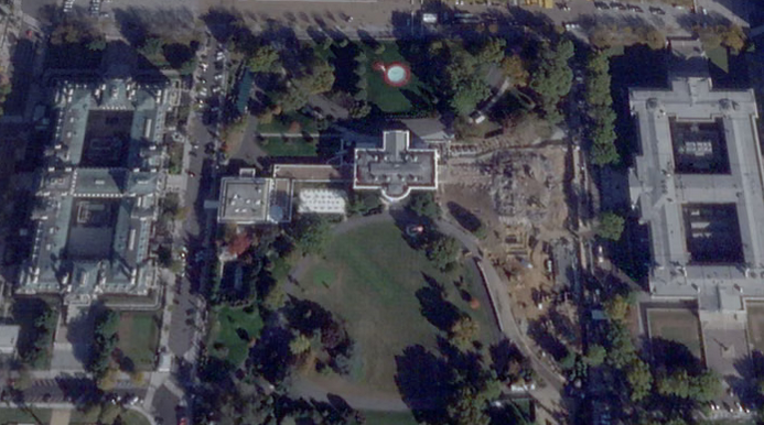 Satellite image of East Wing demolition. © 2025 Planet Labs PBC/Reuters