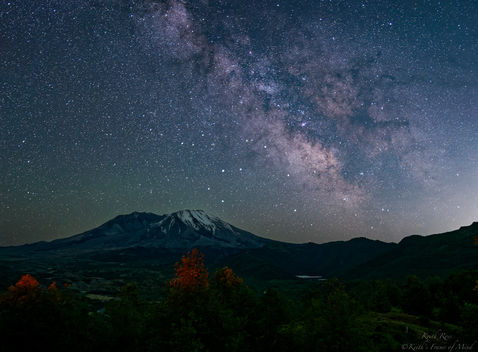 Milky Way Over Mount St Helens, Washington