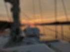 sail boat and sunset