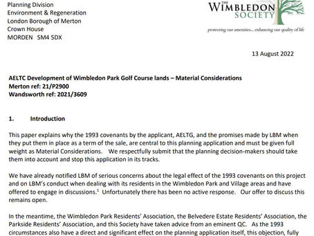 Press Articles Archive from The Wimbledon Society back to October 2021