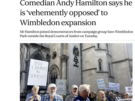 The Standard: Comedian Andy Hamilton says he is ‘vehemently opposed’ to Wimbledon expansion