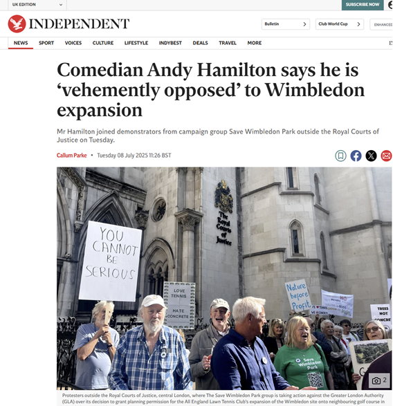 Save Wimbledon Park at the High Court