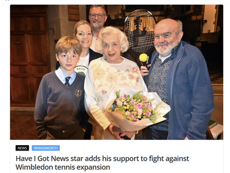 London News Online: "Have I Got News star adds his support to fight against Wimbledon tennis expansion"